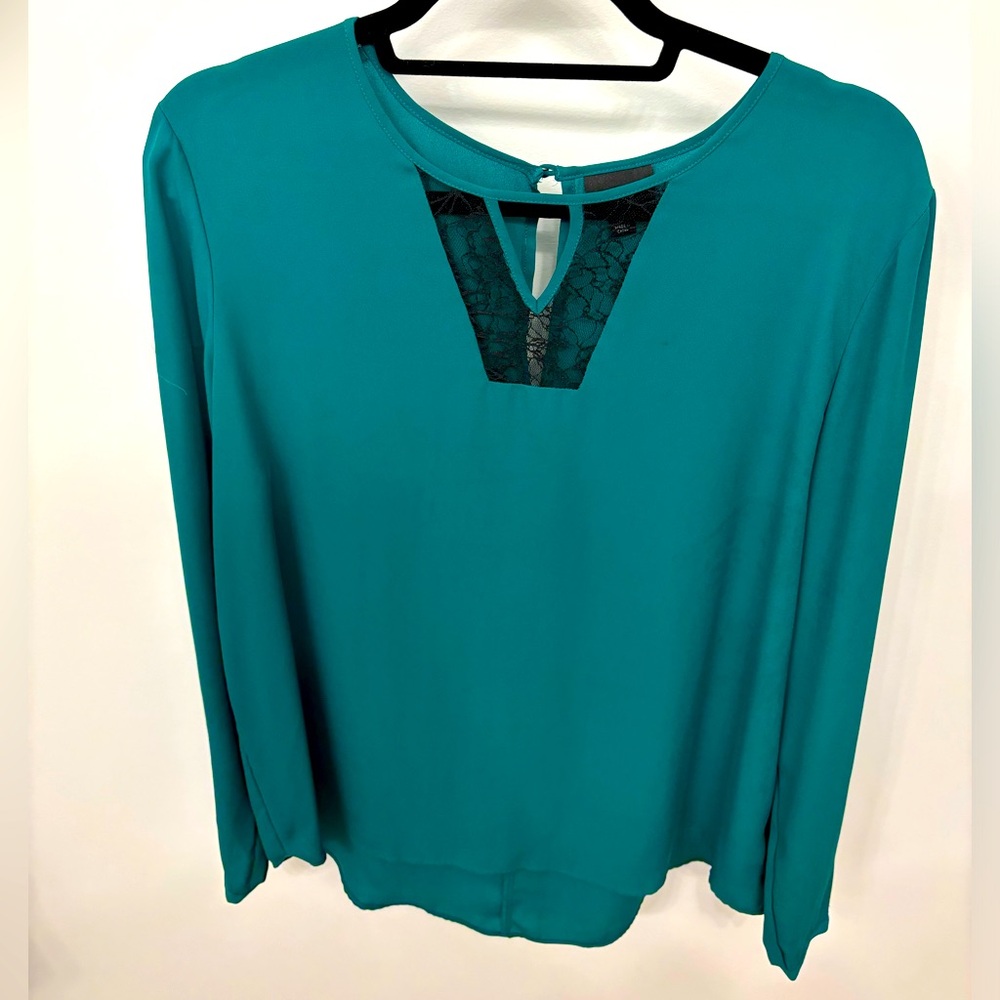 Mossimo (Target) Blouse w Lace, Green